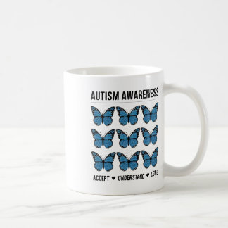 Accepteer Liefde Autisme Bewustzijn Vlinder Koffiemok