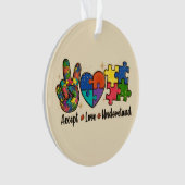 Accepteer Liefde - Begrijp Autisme Bewustzijn Hart Ornament (voorkant)