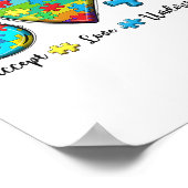 Accepteer Liefde Begrijp Autisme Bewustzijn Mannen Poster (Hoek)