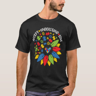 Accepteer Liefde Begrijp Steun Autisme Bewustzijn T-shirt