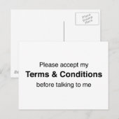 Accepteer mijn voorwaarden briefkaart (Voorkant / Achterkant)