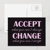 Accepter contre le changement - carte postale moti (Devant / Derrière)