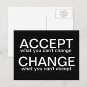 Accepter contre le changement - carte postale moti (Devant / Derrière)