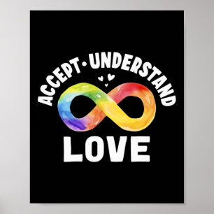 Accepteren Begrijpen Liefde Autisme Awareness ASD Poster