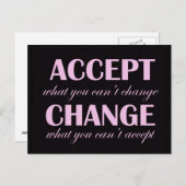 Accepteren versus wijzigen - motivatie briefkaart (Voorkant / Achterkant)