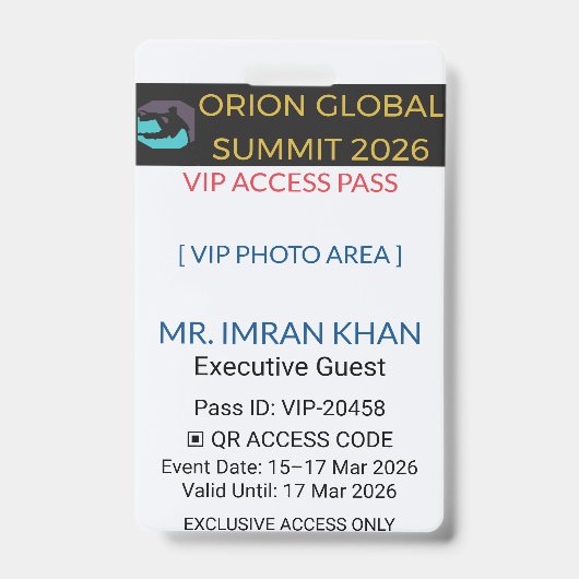 Access Badge Identification | Conference (Front)