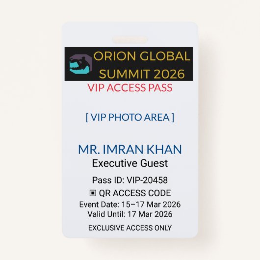 Access Badge Identification | Conference (Voorkant)