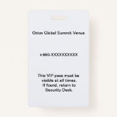 Access Badge Identification | Conference (Achterkant)
