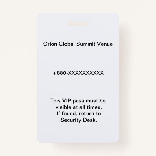 Access Badge Identification | Conference (Dos)