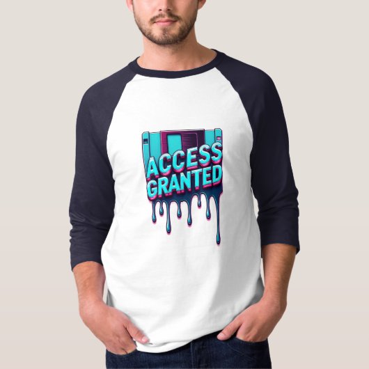 Access Granted | Retro Hacker Floppy Disk Graphic T-shirt (Voorkant)