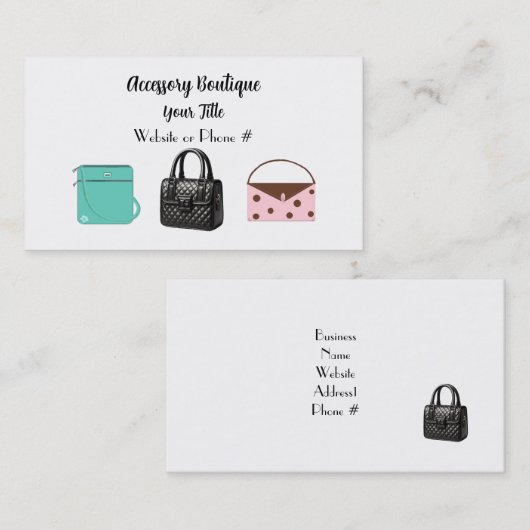 Accessoire Boutique Carte de visite Sacs à main (Devant / Derrière)