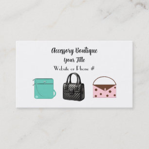 Accessoire Boutique Handtassen Zakelijke Kaart Visitekaartje