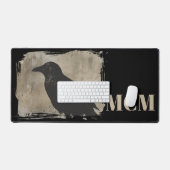 Accessoire de bureau corbeau avec initiale beige (Clavier et souris)
