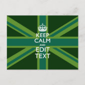 Accessoire Groene Keep Calm en Jouw tekst Union Ja Briefkaart (Voorkant)