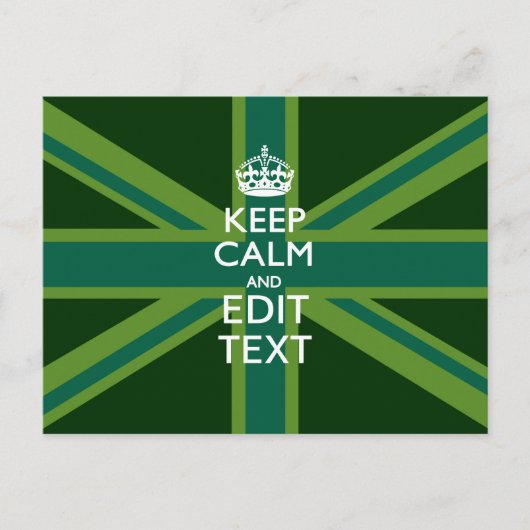 Accessoire Groene Keep Calm en Jouw tekst Union Ja Briefkaart (Voorkant)