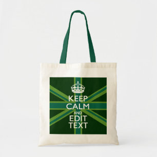 Accessoire Groene Keep Calm en Jouw tekst Union Ja Tote Bag