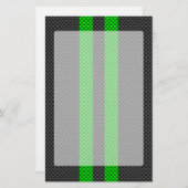 Accessoire groene koolstofvezelstijl racestrips briefpapier (Voorkant / Achterkant)