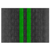 Accessoire groene koolstofvezelstijl racestrips snijplank (Voorkant)