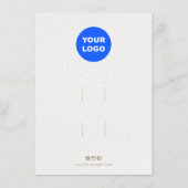 Accessoire witte lederen beeldscherm met logo haar informatiekaartje (Voorkant)