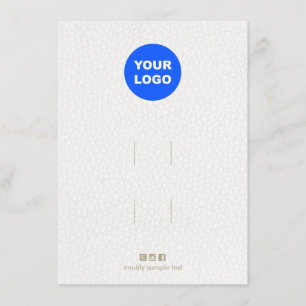 Accessoire witte lederen beeldscherm met logo haar informatiekaartje