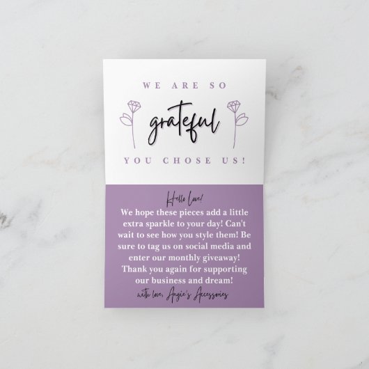 Accessoires d'Angie Carte de remerciements personn (Intérieur)