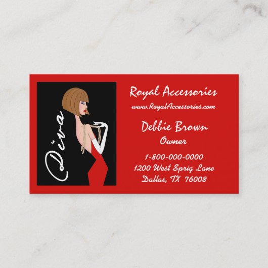 Accessoires et mode / Cartes de visite DIVA (Devant)