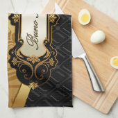 Accessoires met zwarte en goudBunco Theedoek (Quarter Fold)