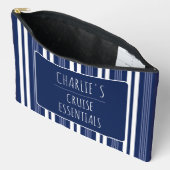 Accessoires Pochette à fermeture éclair rayée nautique de bate (Ouvrir)