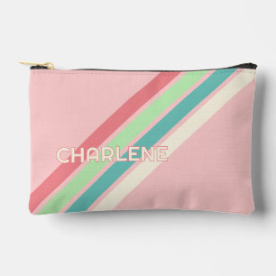 Accessoires Pochette de Maquillage Personnalisée à Rayures Rét