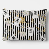 Accessoires Pochette de mode à rayures noir et blanc chic (Recto)