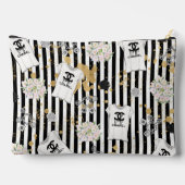 Accessoires Pochette de mode à rayures noir et blanc chic (Verso)