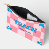 Accessoires Pochette pédagogique à carreaux bleus et roses per (Ouvrir)