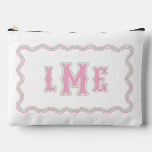 Accessoires Pochette personnalisée à motif festonné rose et ve