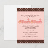 Accessoires pour bébé Invitations de douche {Rose} (Devant / Derrière)