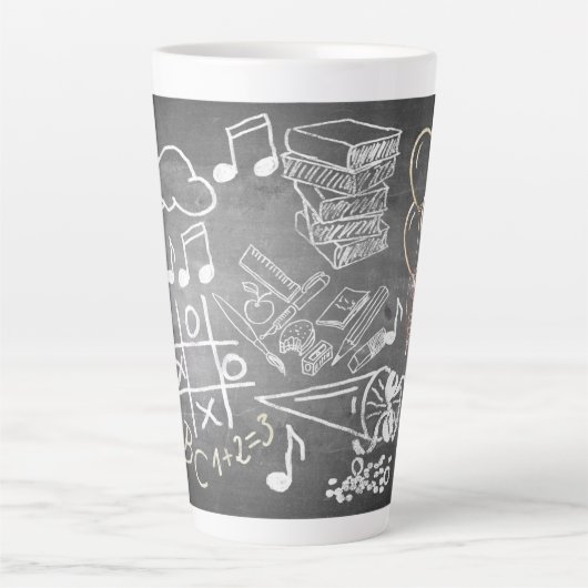 Accessoires voor inschrijving in chalkboardstijl latte mok (Voorkant)