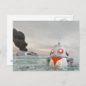 Accident de robot à la carte postale de mer (Devant / Derrière)