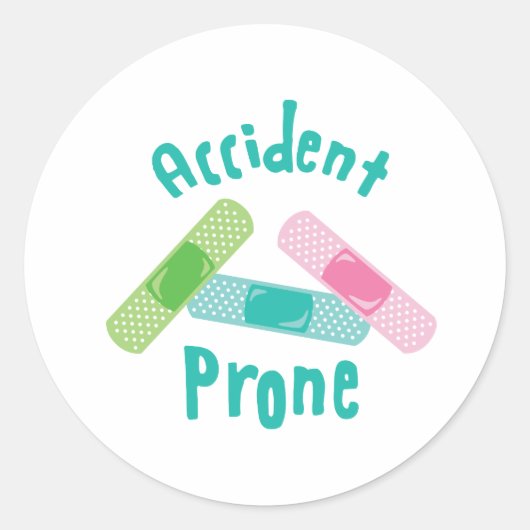 Accidental Prone Ronde Sticker (Voorkant)