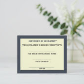 Accolatiebewijs Briefkaart (Staand voorkant)