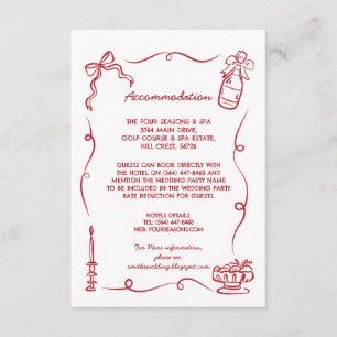 Accommodatie Huwelijk RSVP Whimsical Handgetekend Informatiekaartje