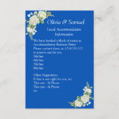 Accommodatie-informatie - Cobalt Blue & White Rose Informatiekaartje (Voorkant)