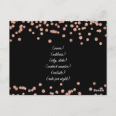Accommodatie Roos Goud Glitter Confetti Zwart Briefkaart (Achterkant)