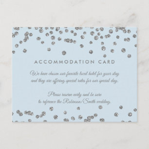 Accommodatie Silver Glitter Confetti Ice Blue Briefkaart