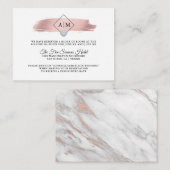 ACCOMMODATIES Bruiloft Roos Goudfolie Monogrammen Informatiekaartje (Voorkant / Achterkant)