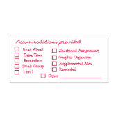 Accommodations Provided Checklist Stamp Teacher  Zelfinktende Stempel (Design)