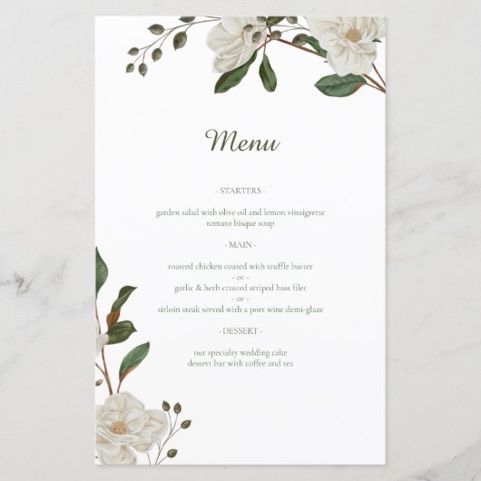 Accord de couleurs pastel Menu Mariage (Devant)