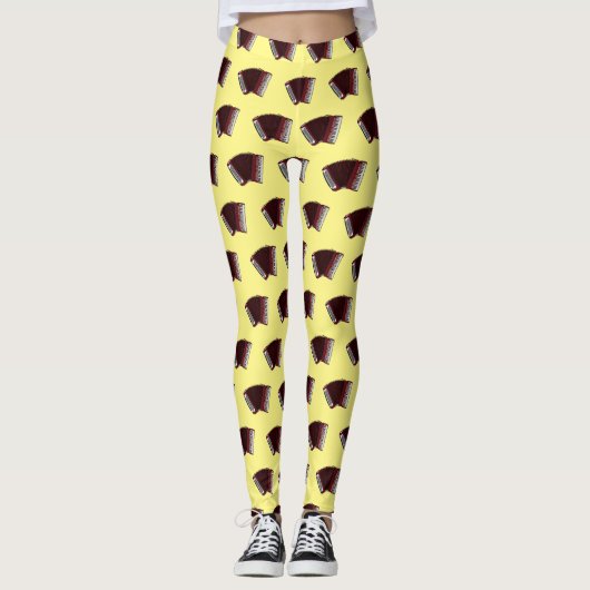 Accordeon cartoon illustratie leggings (Voorkant)