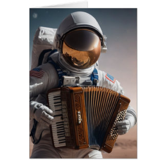 accordéon jouant astronaute
