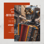 accordeon robot uitnodiging (Voorkant / Achterkant)
