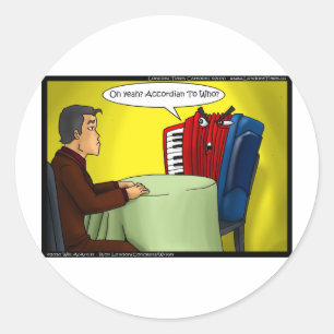 Accordeon Voor Wie Grappige Cadeaus T-shirts & Kaa Ronde Sticker