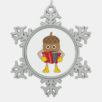 Accordeonmoer Tin Sneeuwvlok Ornament